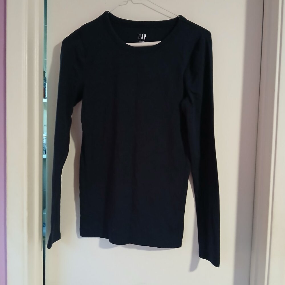 GAP Women's Modern T Long Sleeve Crew Neck Navy